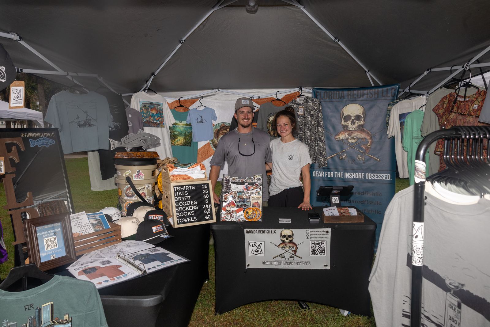 Florida Redfish apparel booth